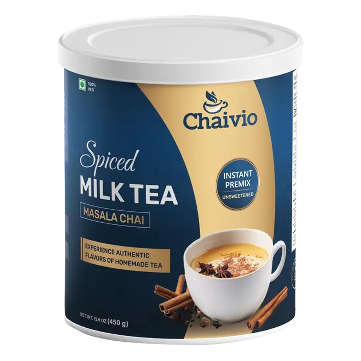Authentic Chaivio Masala Chai Tea Latte, Unsweetened Instant Tea Powder for Healthy Morning Start
| Chaivio Masala Chai