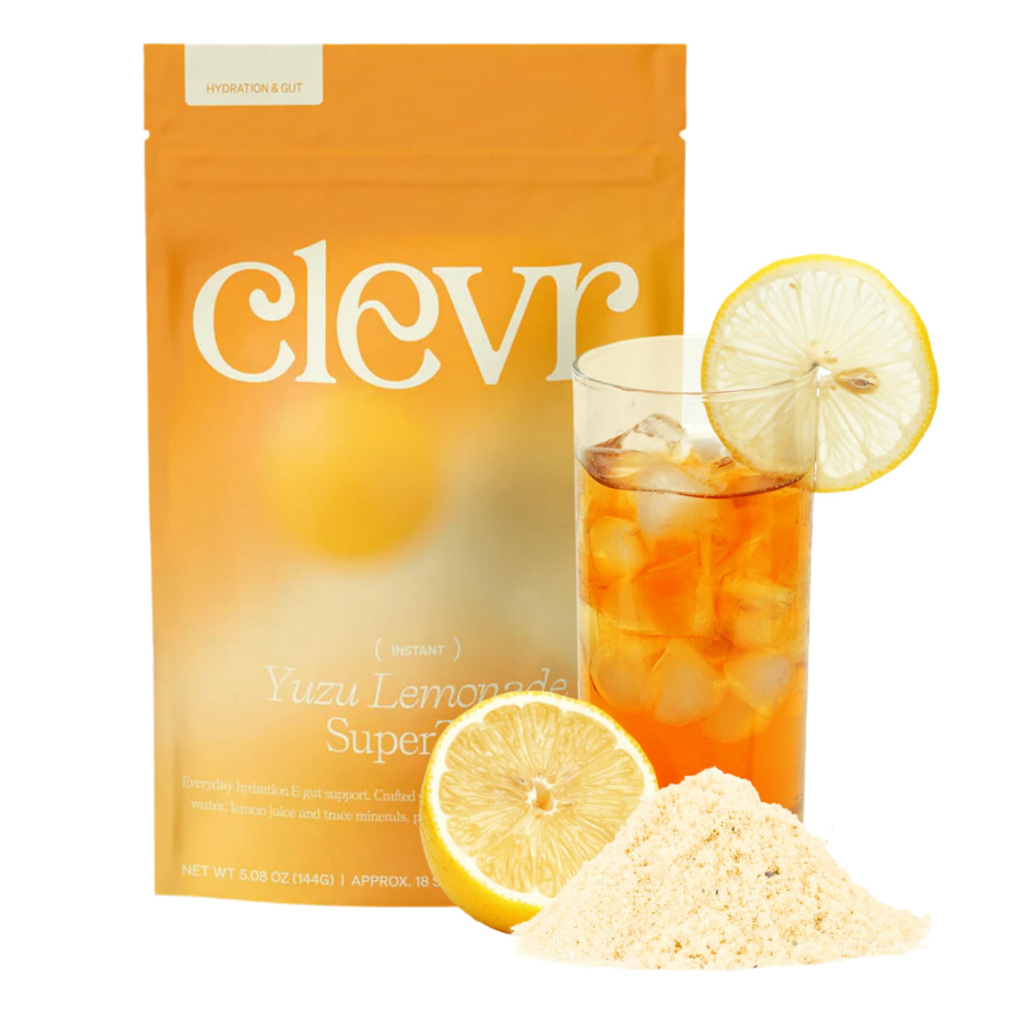 Clevr Yuzu Lemonade SuperTea, Gut Health Probiotic Hydration Drink, 18 Servings, Caffeine Free
| Clevr Yuzu Lemonade Su