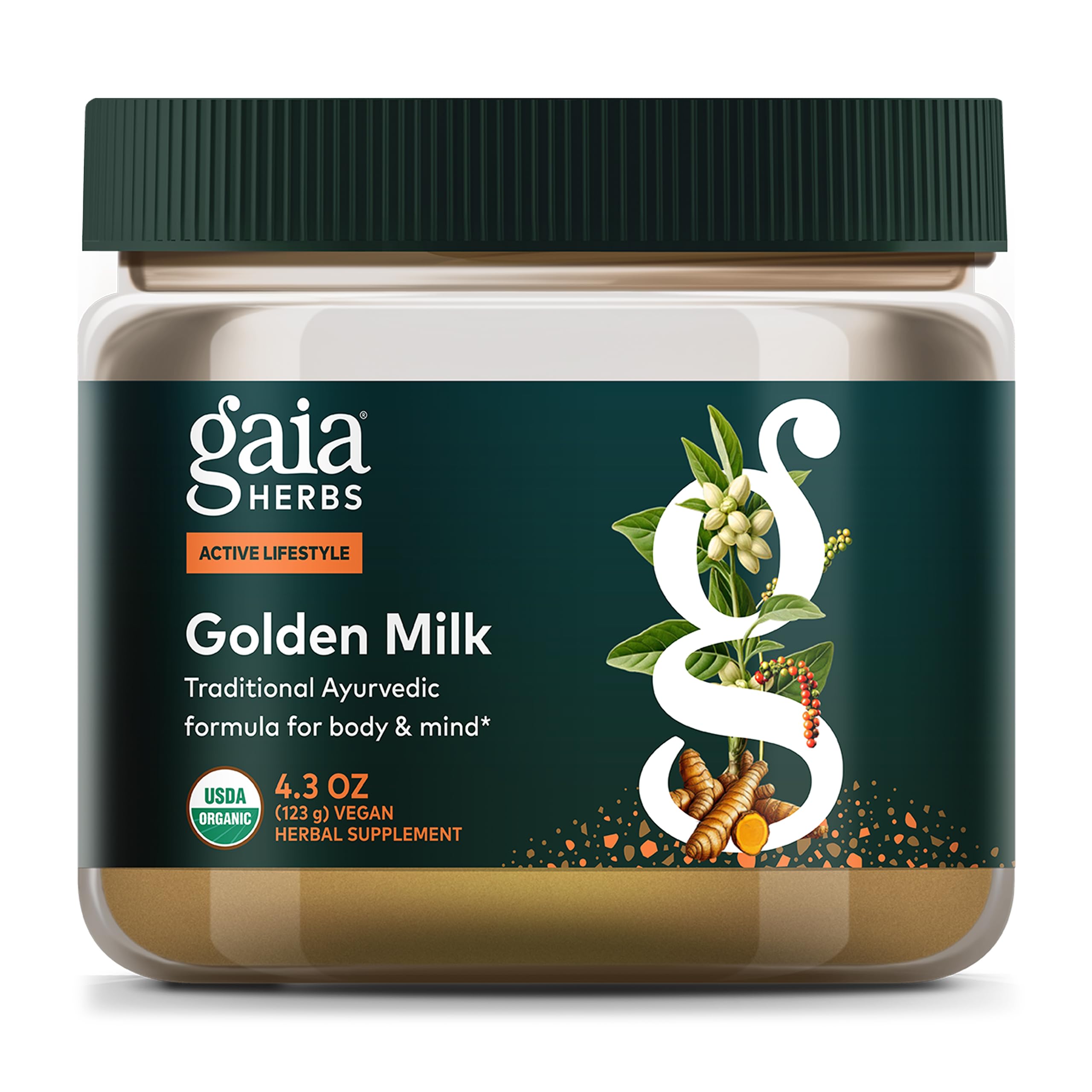 Gaia Herbs Golden Milk Supplement Powder for Calm and Relief
| Gaia Herbs Golden Milk Supplement Powder with Organic In